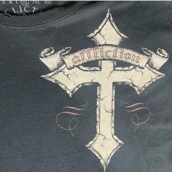 MEN’S AFFLICTION LIVE FAST T-SHIRT SHORT SLEEVE XL Single Stitch Made In USA - Picture 4 of 5